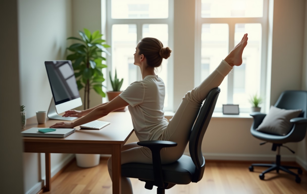 Movimientos suaves para aliviar tensión en hombros — Estilo de vida y ergonomía para prevenir la tensión Movimientos suaves para aliviar tensión en hombros — Estilo de vida y ergonomía para prevenir la tensión