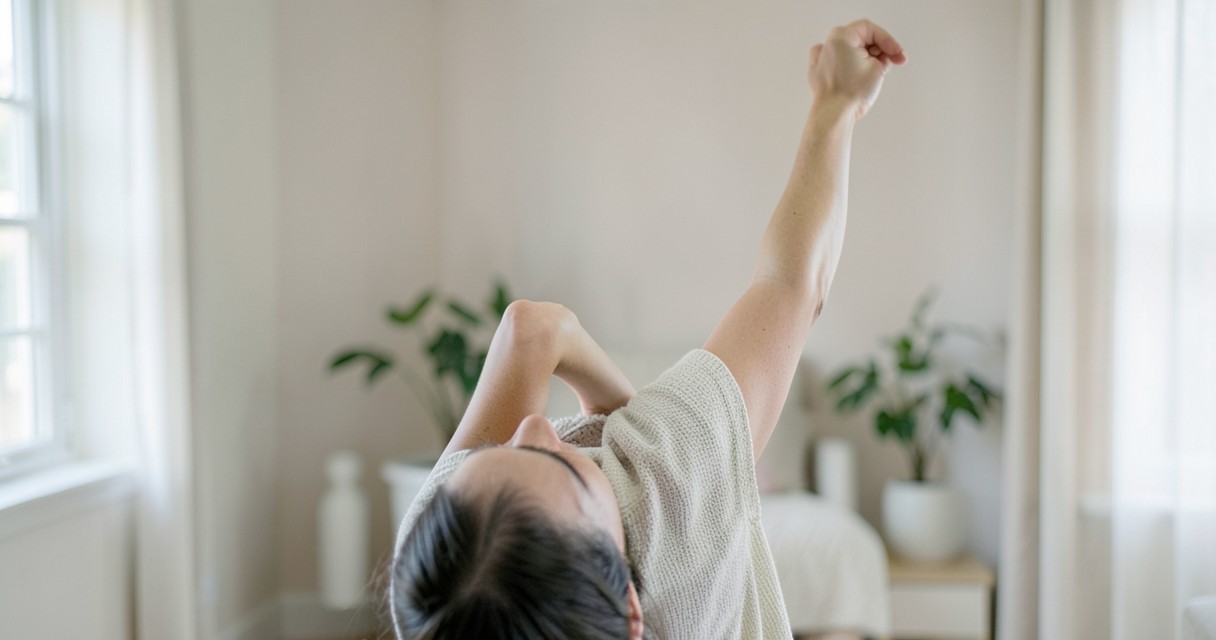 Ejercicios suaves para hombros y codos — Estiramiento activo de tríceps y deltoides Ejercicios suaves para hombros y codos — Estiramiento activo de tríceps y deltoides